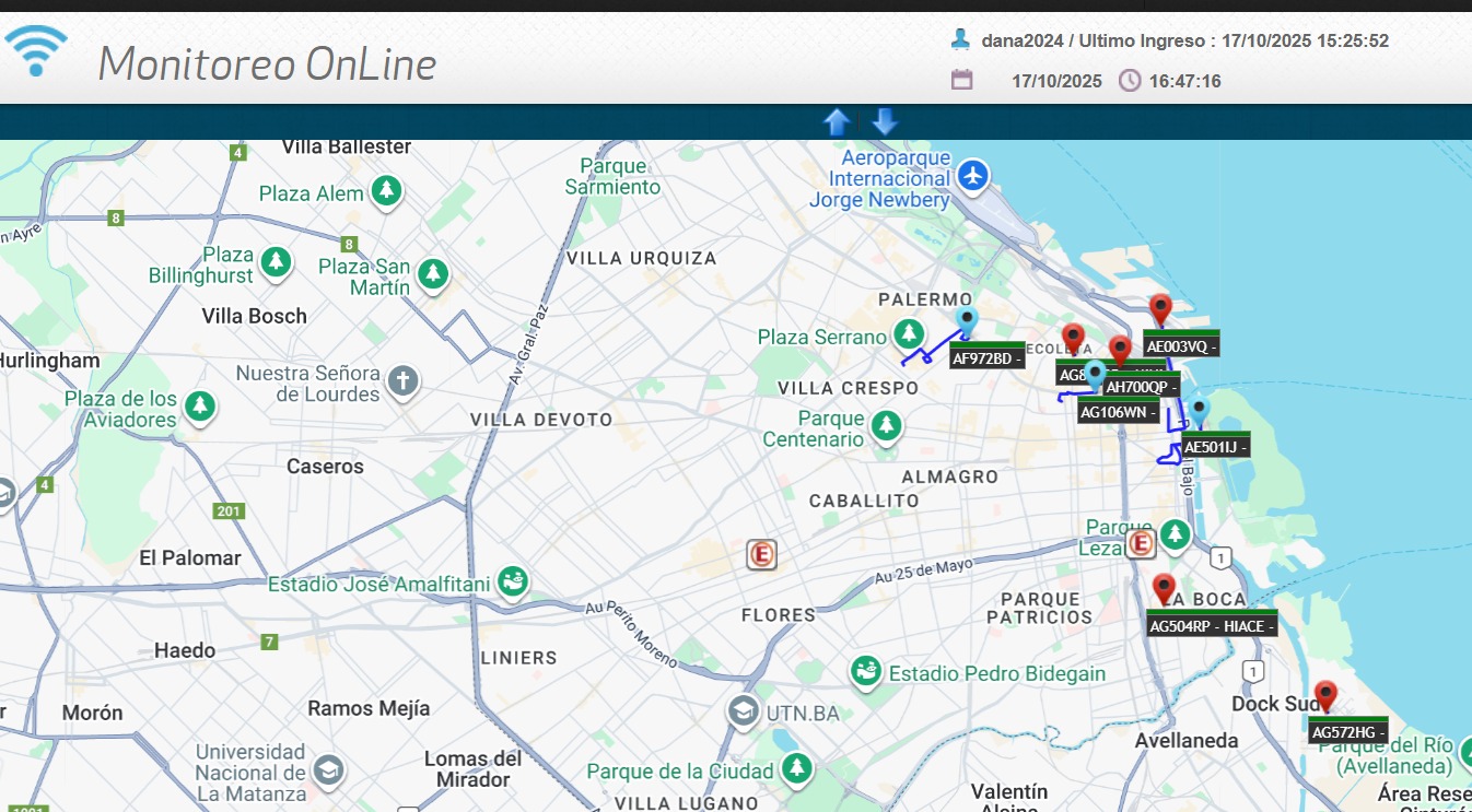 Rastreo satelital en tiempo real